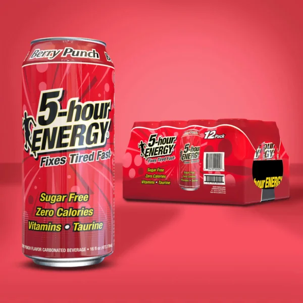 719410202026_5HE_X_BRP_ShrinkwCAN_eCom_ColorBkd Berry Punch Flavor 5-hour ENERGY Drink 12-pack