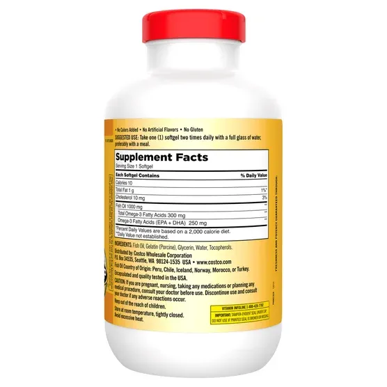 926628-847__3 Kirkland Signature Fish Oil 1000 mg., 400 Softgels